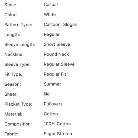 Cartoon Punk Music white short sleeve t-shirt Sz S - Picture 7 of 7